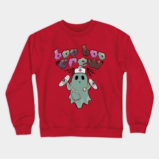 Boo Boo Crew Halloween Nurse Ghost Costume Crewneck Sweatshirt by Teewyld